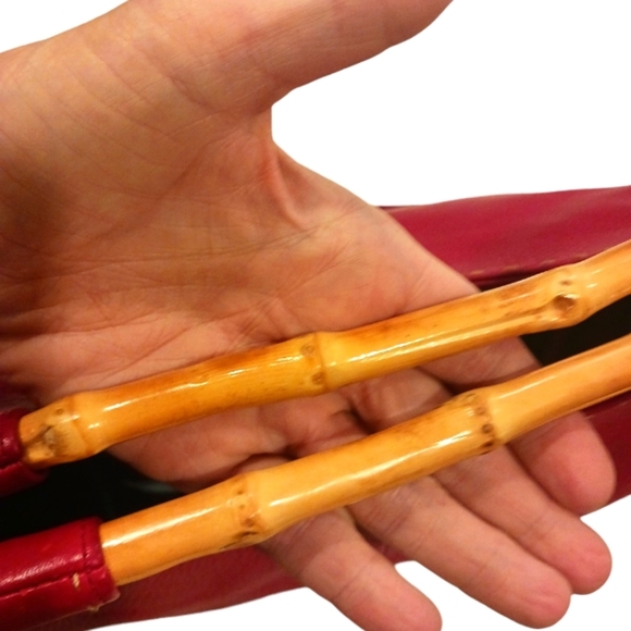 Vintage Fossil Red Leather Clutch Shoulder Bag - Picture 8 of 10